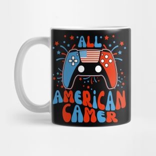 4th Of July boys kids men All American Gamer Flag Merica Mug